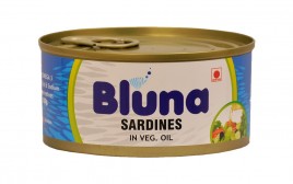 Bluna Sardines In Veg. Oil   Tin  180 grams